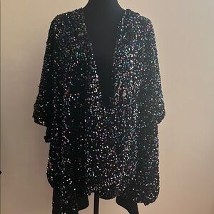 Torrid Black Sequin Cape